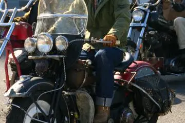 <p>1940s Harley-Davidson: the passion for riding keeps 'em going</p>