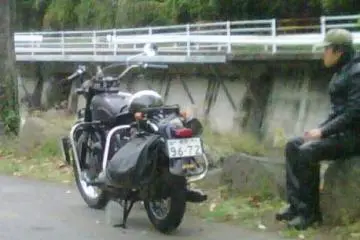 An old Kawasaki bike is a great way to tour the countryside near&nbsp;Kikuchi