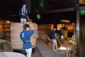 <p>Sake brewing during the&nbsp;Edo period</p>