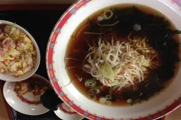 <p>A ramen set served in the largest bowls I have seen on Okinawa</p>