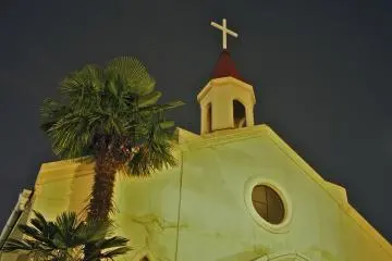 <p>Closeup view of the Kobe Baptist Church</p>