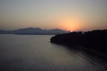 Beautiful sunrise on New Year's Day in Omura Bay