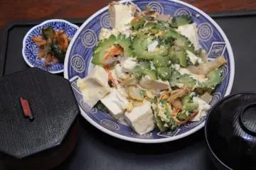Tofu and goya stir fry