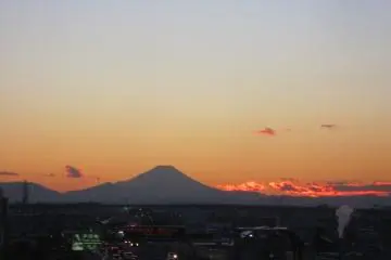 Mt. Fuji at twilight, viewed from the GranClass carriage