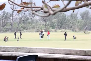<p>The first three holes of the par three course are right in front of the garden</p>