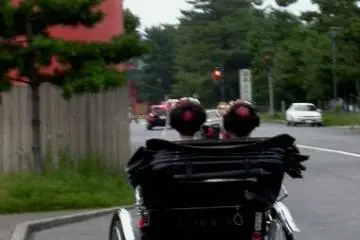 <p>I took this photo in the same location, but eleven years ago during my first visit to Kyoto. Two maiko, apprentice geisha, in a rickshaw</p>