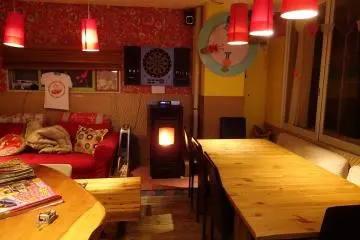 <p>A wood burning stove keeps the winter cold at bay</p>