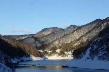 <p>Fujiwara from the other side of the lake</p>