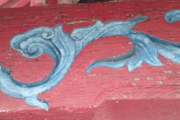 <p>Main temple wood carving detail</p>