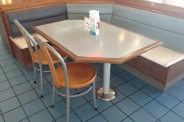The look of the restaurants is very old but not worn out