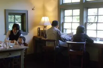 Warm family eating