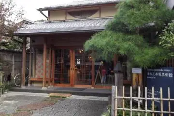 <p>It's set back a little from the street in a traditional building</p>