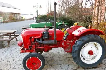 Just a few tractors in front of the gift shop that children will enjoy