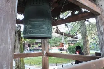 <p>The temple bell in the corner of the yard</p>