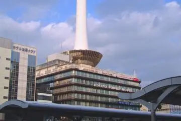 <p>The tallest standing structure in Kyoto, Kyoto Tower, stands just opposite&nbsp;JR Kyoto station. It serves as an observation tower and&nbsp;hosts a 3-star hotel.</p>