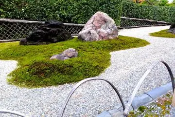 <p>A rock garden along the walking path</p>