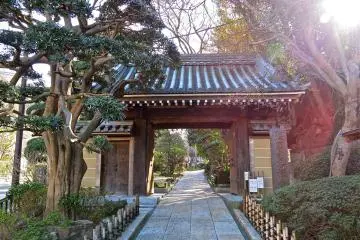 <p>La porte Yakuimon du temple Hokoku-ji &agrave; Kamakura</p>