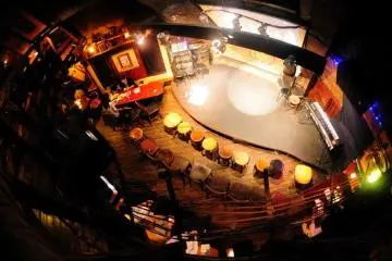 <p>Looking down: the stage seen from the balcony</p>