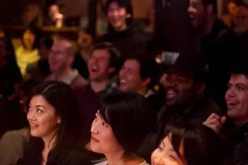 <p>A good'un! The audience enjoying the Pirates' show</p>