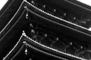 Looking up at the pagoda