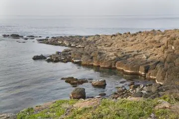 Makizaki Wind Park's basalt coastline