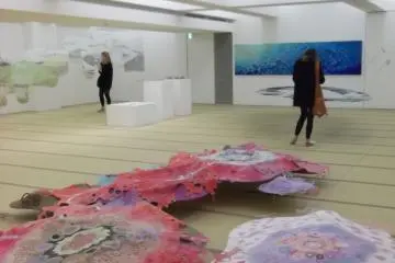 The only other visitors enjoy the exhibits