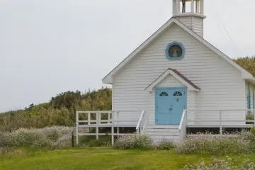 <p>The front view of the "church"</p>
