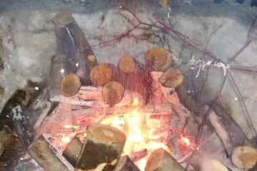 <p>A fire built to keep everyone warm.</p>